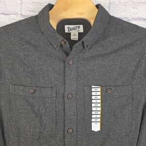 Duluth Trading Co Men Free‎ Swingin Flannel Shirt Slim Fit Gray Long Sleeve 2XL